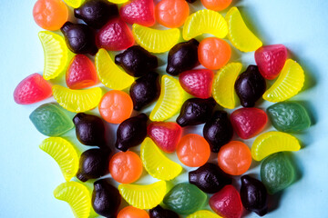 Selection of Colourful Traditional Fruit Gum Sweets