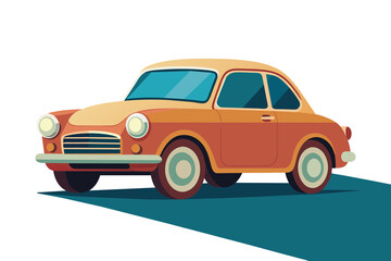 Obraz premium Retro vehicle isolated on white background, an old car model for automotive design and transport illustration