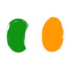 Handcrafted Brushstroke Irish Flag Art
