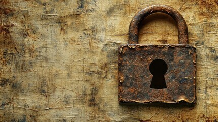 old lock on a wooden door