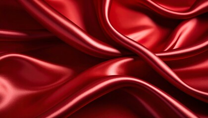 Obraz premium Dark red glossy silk cloth texture close view background