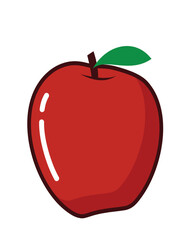 Crisp Red Apple Illustration Vibrant Fruit Design Element