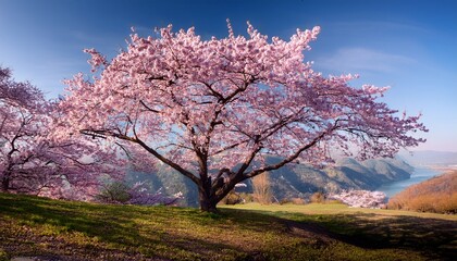 flowering cherry blossom tree in spring