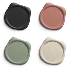 Vintage and Antique Wax Seal Collection: Elegant Classic Emblems and Symbols in Rich Color Palette