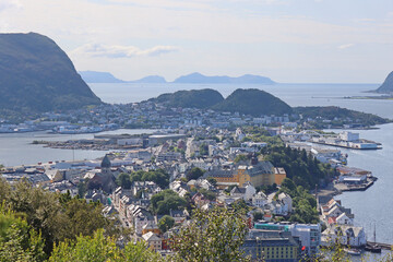 Beautiful landscape of Alesund city in the summer, Norway