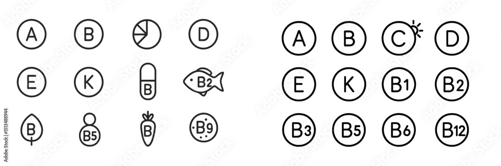 Poster visual representation of various symbols and icons used for categorizing items in a simplified forma