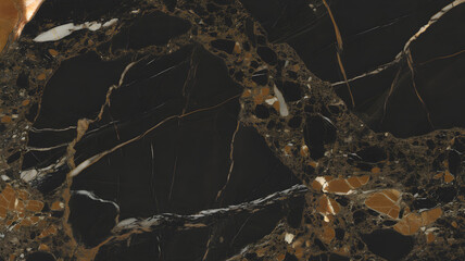 Full-frame 2D Portoro marble slab with a deep black base and intense golden vein structure.