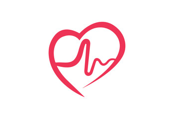Heartbeat in Heart Shape Logo – Modern SVG Icon Design for Healthcare, Medical, Wellness, Fitness, and Cardiology Branding Projects