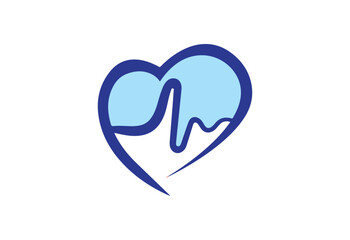 Heartbeat in Heart Shape Logo – Modern SVG Icon Design for Healthcare, Medical, Wellness, Fitness, and Cardiology Branding Projects