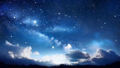 Fototapeta premium stars in space or night sky fairy night sky with stars and clouds