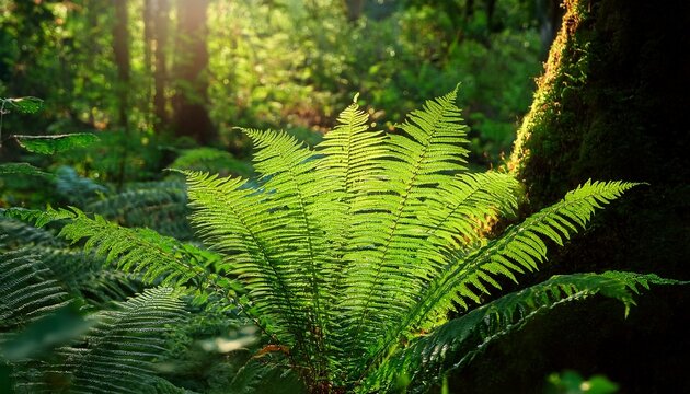 green leaf fern in the rainforest