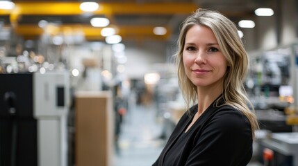 Fototapeta premium A large factory floor with machines and assembly lines producing products.