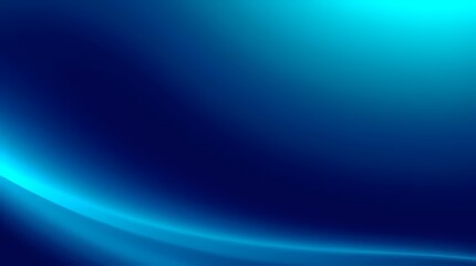 Fototapeta premium Abstract gradient background featuring a curved blue line, shifting from a deep blue to a lighter turquoise, against a darker blue background