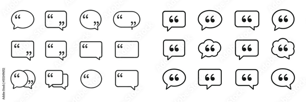 Poster various speech bubbles designed for graphic use featuring different styles and shapes suitable for m