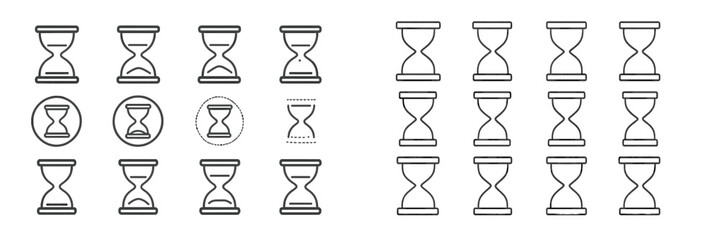 Creative patterns of hourglasses displayed in a modern design for graphic use and inspiration