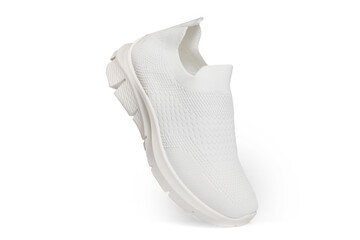 White sport sneakers isolated on white background – clean athletic footwear