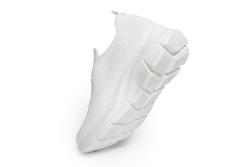 White sport sneakers isolated on white background – clean athletic footwear