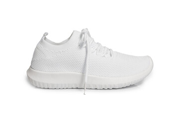 White sport sneakers isolated on white background – clean athletic footwear