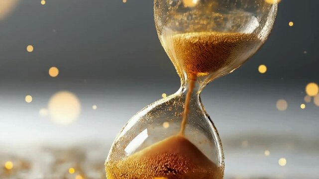 Time's Passage A Captivating Hourglass Video of Golden Sands
