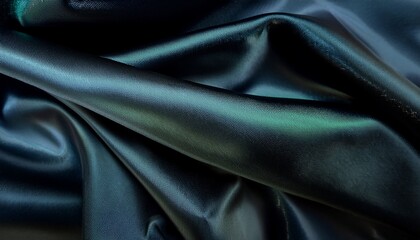 Fototapeta premium black deep dark blue green petrol grey background silk satin fabric luxury elegant beauty premium rich shiny glitter shimmer silky drapery fold crease christmas birthday festive