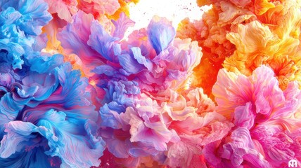 Fototapeta premium Purple Blue Orange Gradient Fluid Abstract