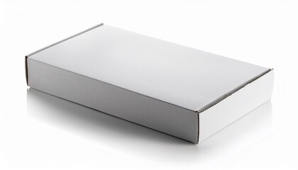 Naklejka premium white cardboard box isolated on white background with clipping path suitable for packaging