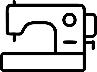 sewing machine vector outline icon on white or transparent background	