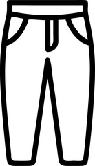 trousers vector outline icon on white or transparent background	