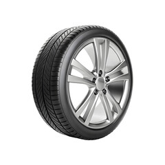 Obraz premium New rubber tire wheel isolated on a transparent background