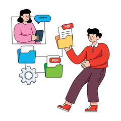 Modern design illustration of data management 