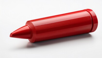 red crayon wax pencil on white background
