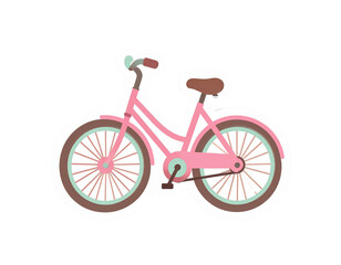 Fototapeta premium Sticker Icon of Cute Cartoon Bicycle