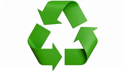 Obraz premium Green recycle symbol on isolated on transparent background.