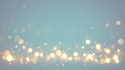 ティールグリーンに輝くゴールドのボケ - 上品で高級感のあるパーティクル背景