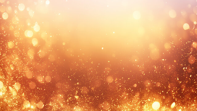Fototapeta オレンジゴールドに輝く爆発的パーティクル - エネルギーと情熱の抽象背景