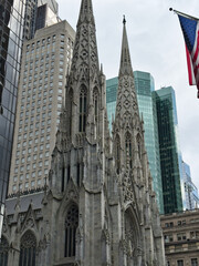 Modern office building. City center architecture. Building elevations. New York, USA.