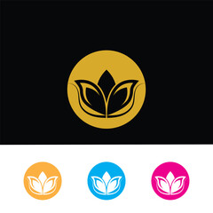 beautiful luxury lotus logo and vector template