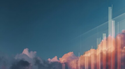 Abstract Sky with Data Lines