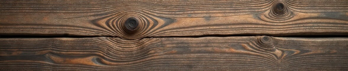 Fototapeta premium Close-up of weathered wood grain, showing natural texture and knots , brown, desk, rustic