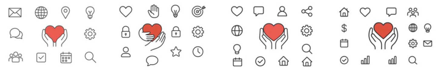 Creative illustration of hearts and hands symbolizing care, connection, and community in a modern digital context