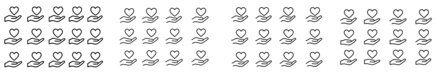 Creative arrangement of heart icons representing love and compassion in a digital artwork format