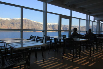 arrival to Santorini - volcano island