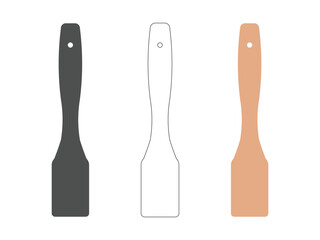 various of modern spatula symbol, vector, isolated on transparent background