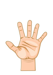 illustration of an open hand waving