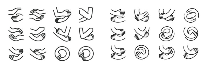 Collection of hand gestures illustrating various forms of support, connection, and collaboration among individuals