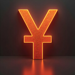 Fototapeta premium Currency Symbol Glowing with Intricate Line Pattern