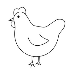 Minimalist Line Drawing of a Chicken