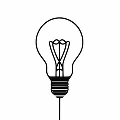 Minimalist Lightbulb Outline - Innovation Symbol Vector