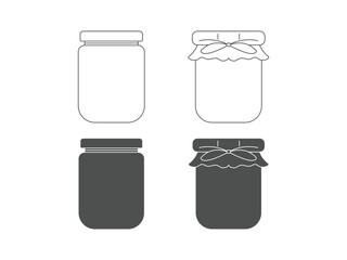 simple honey jar design, vector, isolated on transparent background