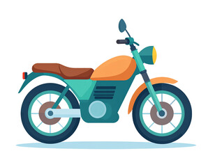Fototapeta premium Flat Vector Icon of Modern Motorcycle